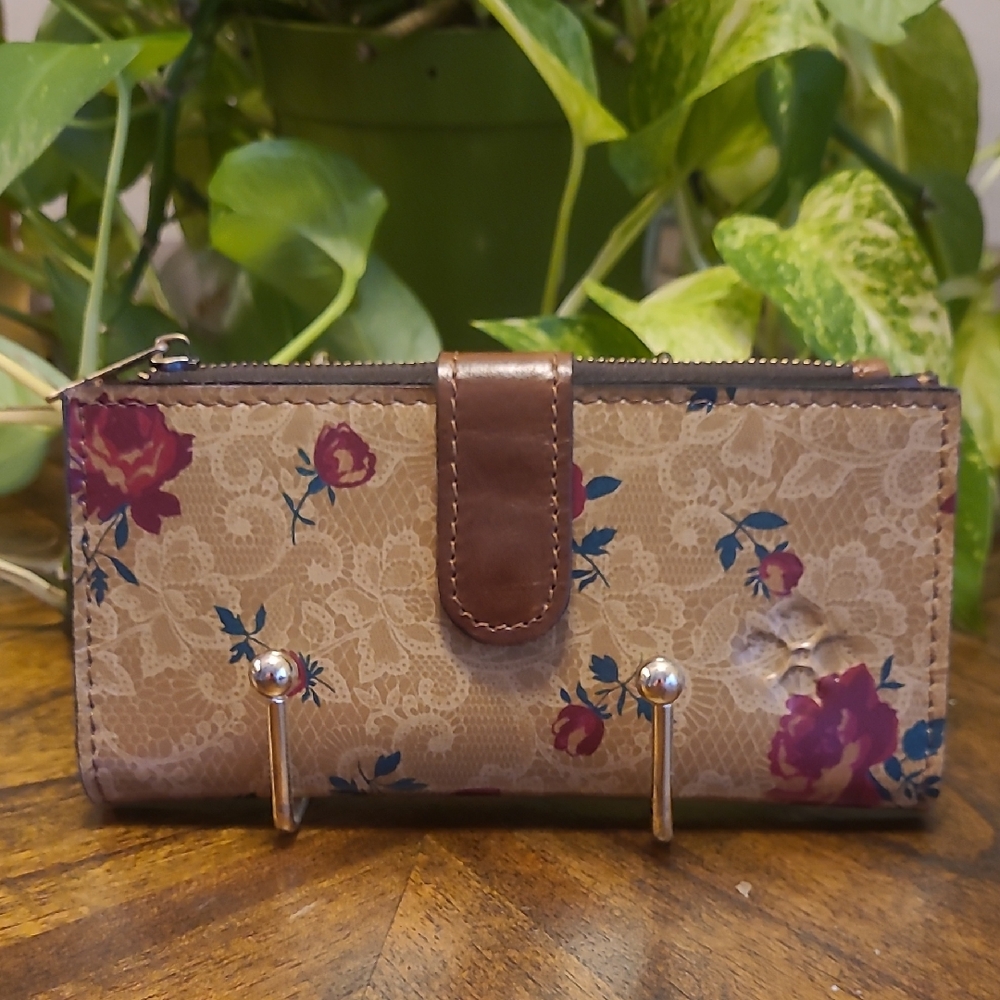 Patricia Nash Western Lace Collection Floral Tan and Brown Women's Wallet